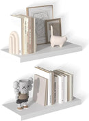 12 Inch Deep Floating Shelves for Wall 2 Pack White Floating Shelves Large Storage Space Wall Mount Shelf for Living Room Kitchen Bathroom 24" W x 12" D x 1.2" White by CozyNest Decor