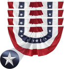 4Pack American Bunting Flags 2x4Ft USA Pleated Fan Flag 4th of July Patriotic Decorations Flag Embroidered Stars & Sewn Stripes Canvas Header Brass Grommets Decor Outside Porch Garden by GreenHaven Gardens