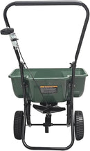 80LB Walk-Behind Broadcast Spreader for Seed,Fertilizer,Salt,Ice Melt, Fertilizer Spreader with Adjustable Drop Rate, Seed Spreaders for Lawns by GreenHaven Gardens
