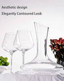 JBHO Full Bottle Wine Decanter with 2pcs Red Wine Glasses and Cleaning Beads, 21 oz Burgundy Wine Glasses, 56 oz Wine Carafe Aerator and Glasses Set, Wine Decanter and Glass Set by CozyNest Decor