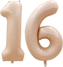 GOER Number 16 Balloons for 16th Birthday Sweet 16 Party Decorations,42 Inch Jumbo Foil Helium 61 Balloons for 61st Birthday Party Decoration (Caramel) by TinyTreasures Baby Boutique