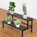 Sturdy 2-Tier Metal Plant Stand for Outdoor & Indoor, Decorative Planter Display Shelf Unit for Garden Patio Balcony Living Room by GreenHaven Gardens