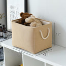 TheWarmHome Organization and Storage Basket for Organizing - 3 Pack 16x12x12 inch Cube Fabric Storage Cubes, Storage Bin for Shelves Gift Closet Organizer Cloth Toy (Beige) by TinyTreasures Baby Boutique