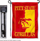 College Flags & Banners Co. Pittsburg State Gorillas Garden Flag with Pole Stand Holder by GreenHaven Gardens