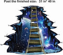 Quanhaigou Blue Galaxy Bridge Wall Sticker,3D Outer Space Decorations Decal for Home Decor Kids Bedroom Large by CozyNest Decor