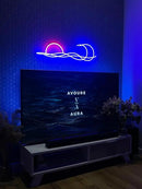 LED Decorative Lights USB Mountains Sunrise Sunset Led Neon Signs Home Decoration Wall Art Holiday Gift Brightness Adjustable 16.5''x9.5'' by CozyNest Decor