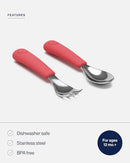 Lalo PAW Patrol Utensils - Toddler Fork and Spoon Set - Stainless Steel and Silicone Ergonomic Toddler Utensils - Children Safe Flatware Set - 2 Pieces - Marshall by TinyTreasures Baby Boutique