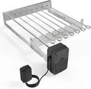 only fire Stainless Steel Electric Skewer Turner, Rotated Grilling Rack Shish Kabob Set with 7 Skewers and Dual-Purpose Rotisserie Motor by GreenHaven Gardens