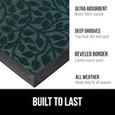 GORILLA GRIP 100% Waterproof All-Season WeatherMax Doormat, US Designed Natural Rubber, Stain and Fade Resistant, Low Profile Indoor Outdoor Door Mats, Easy Clean Patio Mat, 17x29, Moss Vine Leaves by CozyNest Decor