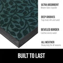 GORILLA GRIP 100% Waterproof All-Season WeatherMax Doormat, 47x35, US Designed Natural Rubber, Stain and Fade Resistant, Low Profile Indoor Outdoor Door Mats, Easy Clean Patio Mat, Moss Vine Leaves by CozyNest Decor