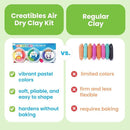 Ooly Air Dry Clay for Kids, 12 Colors Modeling Clay with 3 Shaping Tools, Play Dough Summer Craft Supplies - Creatibles by TinyTreasures Baby Boutique
