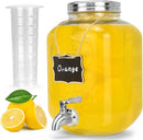 DD&HAPP Glass Beverage Dispenser With Stainless Steel Spigot,1.2 Gallon Mason Jar Drink Dispenser,Sun Tea,Lemonade & Juice Dispenser for Parties, Weddings & Events.Leak-Proof, Infuser Included. by CozyNest Decor