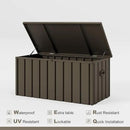 PURPLE LEAF Outdoor Deck Box 150 Gallon Waterproof Lockable Storage Box Container with Lid Deck Organization for Patio Cushions Side Table Pool Accessories Garden Tools, Brown by GreenHaven Gardens