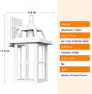 WIHTU Outdoor Light Fixture, White Porch Lights with Glass Shade, Waterproof Wall Sconce Light, Fixtures Exterior Wall Lighting, Aluminum Anti-Rust Front Door Lanterns by GreenHaven Gardens
