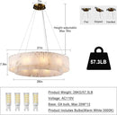 Alabaster Round Chandelier, D31in Modern Dining Room Chandeliers, Marble Pendant Lights Kitchen Island, Drum Chandelier for Dining Room Light Fixture, Living Room, Bedroom Lights, Foyer, Kitchen by CozyNest Decor
