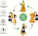 Garden Dog Statues - Adorable Resin Dog Figurines with Straw Hat and Solar LED Lantern, Puppy Decorations Outdoor Solar Light for Yard Patio Lawn Porch, Ornament Gift by GreenHaven Gardens