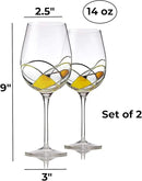 Bezrat Wine Glasses Hand Painted - Set of 2 - Women Wine Gift - Wine Lover Glass - Beautiful Glassware Gifts Ideas for Women Inspired by 'Duomo di Milano' Mothers Day - 12 oz (Gold) by CozyNest Decor