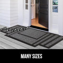 GORILLA GRIP 100% Waterproof All-Season WeatherMax Doormat, 60x24, US Designed Natural Rubber, Stain and Fade Resistant, Low Profile Indoor Outdoor Door Mats, Easy Clean Patio Mat, Latte Quatrefoil by CozyNest Decor