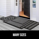 GORILLA GRIP 100% Waterproof All-Season WeatherMax Doormat, 72x24, US Designed Natural Rubber, Stain and Fade Resistant, Low Profile Indoor Outdoor Door Mats, Easy Clean Patio Mat, Moss Vine Leaves by CozyNest Decor