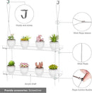 2-Tier Clear Hanging Window Plant Shelves 16inch,Indoor Windows Wall Hanging Plant Stand Flower Display,Flower Pot Organizer Storage for Window Grow Herbs,Microgreens,Succulents,Flower by GreenHaven Gardens