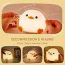 Duck Lamp, Cute Pea Duck Night Light, 2 Levels Dimmable Ducky Night Lamp, LED Squishy Animal Light for Kids Sleep, Rechargeable Bedside Touch Silicone Lamp, Unique Dorm Decor Gift Toy by TinyTreasures Baby Boutique