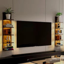 5 Tier Wall Shelf Unit, Modern Vertical Lack Wall Shelves with Light, Wall Mount, Floating Column Home Decor Shelves for Bedroom, Living Room, Vanity Storage Display(Dark Brown) by CozyNest Decor