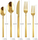 Stainless Steel Flatware Set Hand Forged 18/10 Silverware Set Cutlery Set Gold Cuboid Handle Mirror Finished 20 Pieces Service for 4 by CozyNest Decor