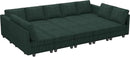 Belffin Large 15 Seat Modular Sectional Sofa with Storage Seat Corduroy Sleeper Sectional Sofa Bed Oversized Convertible Modular Couch for Living Room Green by CozyNest Decor