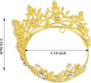 CAVETEE Mini Crown Cake Topper, Small Princess Tiara Crystal Crown Flower Bouquets Accessories for Cake Topper, Flower Arrangements and Decorations (gold) by TinyTreasures Baby Boutique