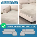 H.VERSAILTEX Velvet Stretch Individual Chaise Cover Sectional Couch Covers for L Shaped Sofa Both Left/Right Furniture Protector Seat Cushion Sofa Cover (1 Piece Chaise Cover, Porcelain) by CozyNest Decor