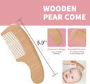 Goat Baby Hair Brush Set, Safe Natural Hair Care Kit with Wooden Soft Goat Bristles Brush Comb Pink Silicone Bath Brush for Newborns Toddlers (4pcs Set) by TinyTreasures Baby Boutique