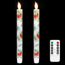 Cardinal Bird Flameless Taper Candles with Remote - Red Bird Theme LED Taper Candles for Home Xmas Holiday Party Christmas Decoration - 2PCS 9.5INCH by CozyNest Decor