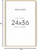 HAUS AND HUES 24''x36'' Beige Oak Wood Frames Set of 1 - 24x36 Natural for Posters, Frame Wood, Poster Wall, Light Picture (Beige Oak) by CozyNest Decor