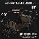 LEVELEVE Heavy Duty Folding Wagon - 2-in-1 Collapsible Cart, 400lb Capacity, All-Terrain Wheels w/Brakes & Side Pockets (Brown) by GreenHaven Gardens