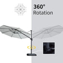 PURPLE LEAF 11 Feet Patio Umbrella Outdoor Cantilever Round Umbrella Aluminum Offset Umbrella with 360-degree Rotation for Garden Deck Pool Patio White by GreenHaven Gardens