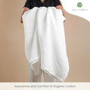 Salt Earth GOTS Certified 100% Organic Cotton Throw Blanket, 60" X 80" Waffle Blankets & Throws for Bed, Throw Blanket for Couch, Modern and Cozy Blanket, All Seasons, Comfy Soft Blanket (Snow White) by TinyTreasures Baby Boutique