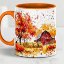 Fall Farm Coffee Mug - Farm Lover Mugs Gifts for Women Men - Autumn Decor Gifts For Home Farmhouse Thanksgiving - 11oz Printed Ceramic Mug by CozyNest Decor