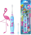 Brush‑Baby - KidzSonic Flamingo Kids Electric Toothbrush for Ages 3+ with Disco LED Lights, Gentle Sonic Vibrations, 2-Minute Smart Timer & 30‑Second Pulse Reminders – AAA Battery Included by TinyTreasures Baby Boutique