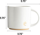 COLLECTIVE HOME - Monogram Ceramic Mugs, 15 oz Golden Initial Coffee Cups, Elegant Alphabet Tea Mugs, Elegant Personalized Mug with Gift Box, Luxurious Cups for Office and Home (e) by CozyNest Decor