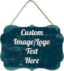 Personalized Wooden Welcome Sign - Front Door Decor, Customized Image/Text Hanging Sign for Home, Office - Farmhouse Decor - 11.2 * 8 Inch by CozyNest Decor