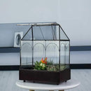 Large Tall Glass Plant Terrarium – House Succulent Terrarium Kit with Lip and Tray Glass Greenhouse Terrarium for Plant 9.5”X5.7”X11.4” by GreenHaven Gardens