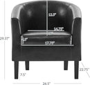 BELLEZE Accent Barrel Chair, Club Tub Sofa Corner Chair with Flared Legs and Cozy Soft Padding for Living Room Bedroom Waiting Room - Black by CozyNest Decor