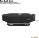 43.3" Oval Fluted Coffee Table Modern Elegant Drum End Table, Minimalist Center Table 7.8" Thick Tabletop with Sturdy Base for Living Room, Bedroom, Apartment,Easy Assembly, Black by CozyNest Decor