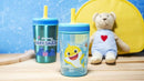 Zak Designs Baby Shark Kelso Tumbler Set, Leak-Proof Screw-On Lid with Straw, Bundle for Kids Includes Plastic and Stainless Steel Cups with Bonus Sipper (3pc Set, Non-BPA)15 fl oz. by TinyTreasures Baby Boutique