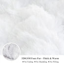 XeGe Luxury Faux Fur Throw Blanket, White Soft 50x60 Fluffy Blanket Throw, Shaggy Plush Decorative Couch Blanket, Cute Furry Throw Holidy Fuzzy Lap Blanket for Kids Women Men Teen Girls White by CozyNest Decor