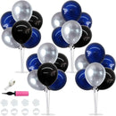 TONIFUL 4 Set Black and Blue Silver Balloon Centerpieces for Table,Balloon Stand Kit for Graduation Decorations 2025 Party Decorations,New Year,Anniversary,Birthday Decoration for men,Father's Day by TinyTreasures Baby Boutique