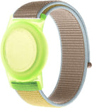 Kids Wristband Compatible with Apple AirTag, Protective Case for Air Tag GPS Tracker Holder with Nylon Bracelet, Adjustable Anti Lost Watch Band for Toddler Child Elder(Yellow & Khaki) by TinyTreasures Baby Boutique