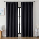 Simplebrand Ava Halloween Black Blackout Curtains for Bedroom 90 Inches Long 2 Panels Set, Solid Privacy Energy Saving Living Room Window Treatment Curtains Blackout Drapes, W50 x L90 Inch, Black by TinyTreasures Baby Boutique