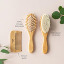 Kyte BABY Bamboo 3-Piece Brush Set - 1 Goat Hair Brush, 1 Wooden Bristle Brush and 1 Bamboo Comb by TinyTreasures Baby Boutique
