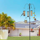 Bird Feeder Station with Suet Cage & Water Bowl Fruit Hook- Adjustable Pole, 6 Hanging Hooks for Wild Birds, Outdoor Garden Bird Feeding Kit by GreenHaven Gardens